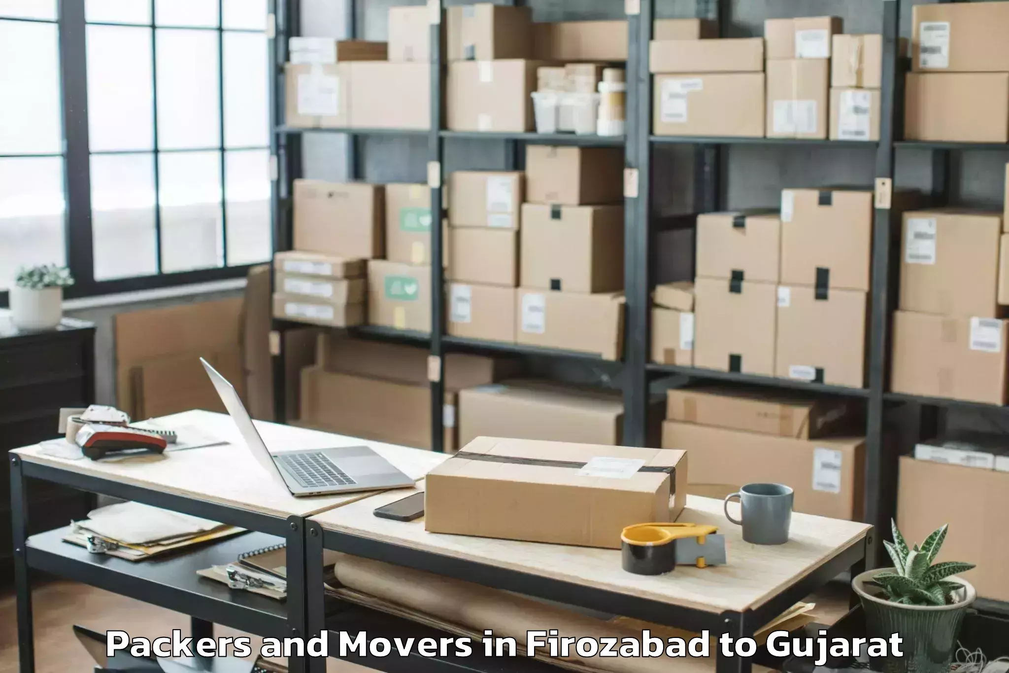 Reliable Firozabad to Delvada Packers And Movers